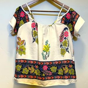 Cream/Floral Off the Shoulder Blouse